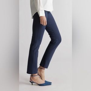 Navy Ultra-Stretch Ponte Straight Leg Pocket Pant - Regular
